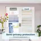 Beautyhero Window Privacy Film, Frosted Reeded Glass Cling with 3 Tools, 3D Decorative Coverings with UV Blocking, Static Cling Tint for Bathroom Doors Cabinet