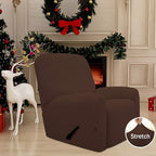 Easy-Going Recliner Stretch Sofa Slipcover Sofa Cover 4-Pieces Furniture Protector Couch Soft with Elastic Bottom Spandex Jacquard Fabric Small Checks(Recliner,Coffee) Large