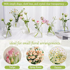 Small Glass Flower Vases, Set of 10 Clear Bud Vases for Centerpieces Mini Vase Bulk for Flowers for Wedding Birthday Party Housewarming Valentines' Day Table Centerpiece Decor