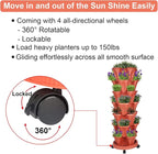 Vertical Planter 7 Tier Stackable Planters Garden Planters Strawberry Herb Flower and Vegetable Planter Indoor Outdoor Gardening Pots with Removable Wheels and Tools 2-Pack