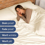 Cal King Size 4 Piece Sheet Set - Comfy Breathable & Cooling Bed Sheets Set - Hotel Luxury Bedding for Women, Men, Kids, Teens, Boys & Girls - Deep Pockets, Soft, Wrinkle Free - Oeko-Tex - Off White