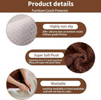 Plush Couch Cover for Pets Super Soft Sofa Covers for Cats & Dogs Washable Sofa SlipCover Furniture Couch Protector for Living Room(35" x 71", Brown)
