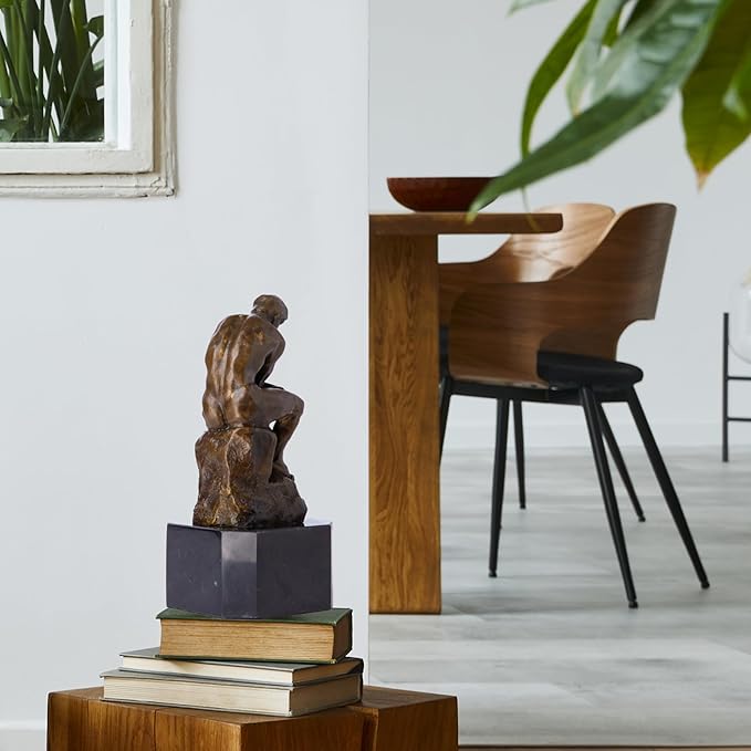 6.9 in-Rodin’s The Thinker Bronze Sculpture – Premium Collectible Figurine & Decorative Statue for Home, Office & Gallery Décor – Philosophy Gift for Art Lovers