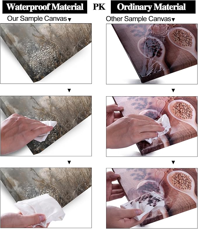 LASMOND Vintage Meadow Wall Art for Living Room Reed Grass Canvas Painting Prints Large Retro Rustic Cottagecore Countryside Landscape Farmhouse Bedroom Artwork Home Decor (30x16 Inches)