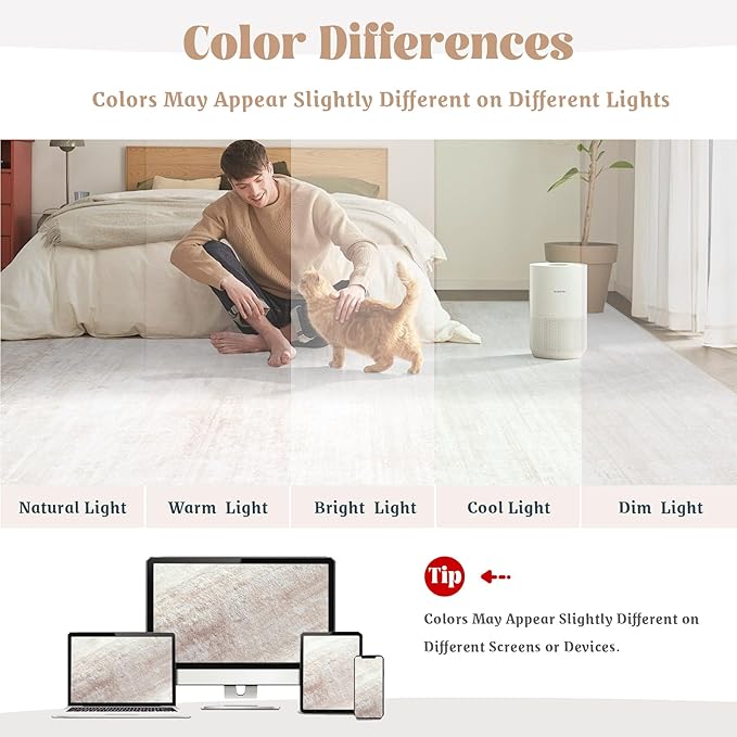 Area Rugs 10x14 Living Room: Washable Rug Modern Abstract Large Rugs Soft Non Slip Neutral Rug Stain Resistant Indoor Carpet for Bedroom Kitchen Dining Room Home Office Rugs(Beige, 10'x14')