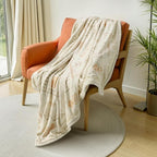 Lahome Trible Printed Blanket Aztec Beige Throw Blanket for Couch Soft Cozy Flannel Fluffy Throw Blanket Fuzzy Retro Throw Blankets for Bed Sofa, Ivory 50''x60''