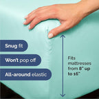 Queen Size 4 Piece Sheet Set - Comfy Breathable & Cooling Bed Sheets Set - Hotel Luxury Bedding for Women, Men, Kids, Teens, Boys & Girls - Deep Pockets, Ultra-Soft, Wrinkle Free - Oeko-Tex - Spa Blue