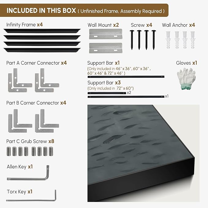 SIGNWIN 36"x60" Extra Large Framed Wall Art Gray School of Fish Minimalist Ocean-Inspired Marine Life Illustration for Home Living Room Bedroom Decor (Frame Assembly Required)