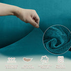 Arfntevss Sectional Recliner Couch Covers Velvet Washable Corner Sectional Sofa Cover for Reclining Couch Stretch Soft Thick L Shape Recliner Slipcover Set (5 Seat with 2 Console Cover, Teal Blue)