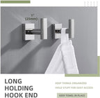 Angle Simple Bath Towel Hook 2 Pack, Stainless Steel Square Robe Coat Holder for Wall, Bathroom Kitchen Garage Wall Hook for Hanging Tools, Polished Chrome