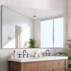 Frameless Mirror, 60x36 Large Bathroom Mirrors for Wall, Upgraded Shatterproof Rectangle Vanity Mirror Over Sink with Polished Edge for Bathroom,Bedroom,Living Room and Entryway