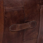 Square Shaped Buffalo Leather Handmade Eco-Friendly Brown Pouf - Square Pouf, 14" x 14"x 14", Plain Solid Pouf, Buffalo Leather Pouf, Recycled Foam with Fibre Fill Stuffed Pouf, Seating Pouf PF25