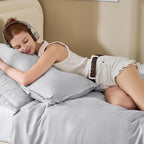 Litanika Light Grey Twin/Twin XL Comforter Set, 2 Pieces Lightweight Solid Bedding Comforter Set, All Season Fluffy Bed Set (66x90In Comforter & 1 Pillowcase)