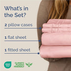 Full Size 4 Piece Sheet Set - Comfy Breathable & Cooling Bed Sheets Set - Hotel Luxury Bedding for Women, Men, Kids, Teens, Boys & Girls - Deep Pockets, Ultra-Soft, Wrinkle Free - Oeko-Tex - Baby Pink