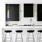 Linear Chandeliers LED Pendant Lights for Kitchen Island Fixtures Bubble Crystal Chandeliers 6000K Daylight LED Bulbs Mini Pendant Lighting for Island Modern Pendant Light Fixtures