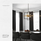 18.9'' Black Gold 8-Light Sputnik Chandelier Modern Industrial Adjustable Hanging Geometric Pendant Light Fixture for Entryway Foyer Stairway Hallway Bedroom Living Room Kitchen Island