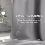 AmazerBath Shower Curtain Liner, 72x78 Grey Shower Curtain Liner, Cute Plastic Shower Curtain Liners, Lightweight Waterproof PEVA Gray Shower Curtains for Bathroom with Magnets and 12 Grommet Holes