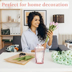 RUCKAE Pink Flower Vase in Bulk 22 Glass Bud Vases Vintage Small Vases for Centerpiece Table Wedding Decorations Home Decor Party (Pink)