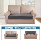 H.VERSAILTEX Velvet Stretch Individual Loveseat Couch Cover Plush Slipcover for Sofa Furniture Protector Seat Cover (1 Piece Loveseat Cushion Cover, Grey)