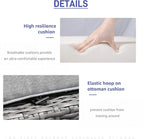 Patiorama 2 Pieces Assembled Outdoor Patio Ottoman, Indoor Outdoor All-Weather Grey Wicker Rattan Outdoor Footstool Footrest Seat with Light Grey Cushions, No Assembly Required