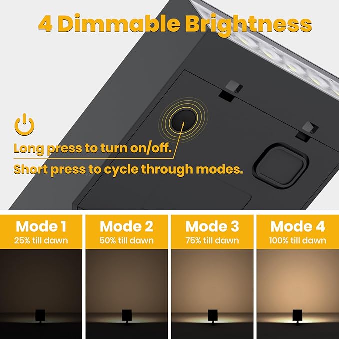 Solar Pathway Lights Outdoor, Dimmable Solar Spot Light IP65 Waterproof, 500LM 3000K Solars Outdoor Lighting for Walkway Landscape Lawn Yard