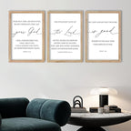 FZMHASLWW The Lord Your God Is Good Sign Bible Verses Wall Decor 16"X11" Set of 3 Christian Scripture Prayer Inspirational Motivational Quotes Family Framed Wall Art (Wood)