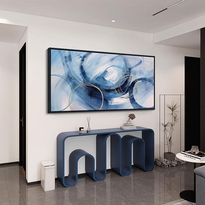 Abstract Wall Art DUNHUANG ART Framed Canvas Wall Art - Modern Wall Art Decor for Living Room, Bedroom, Office - Ready to Hang - Home Decoration 30"x60"