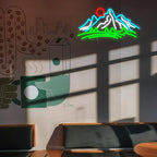 Mountain Neon Sign for Wall Decor Dimmable Landscape Neon Light with USB Powered Sunrise and Sunset Led Light Up Sign for Bedroom Living Room Hotel Decor(16.7 * 8.7In)