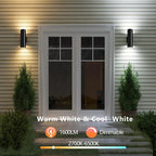 Bling RF Remote Control RGB Colour Changing Lighting LED Double Up and Down Outdoor Wall Light,White Temperature 2700k- 6500k RGB+CCT Exterior Wall Lighting (4 Pack)