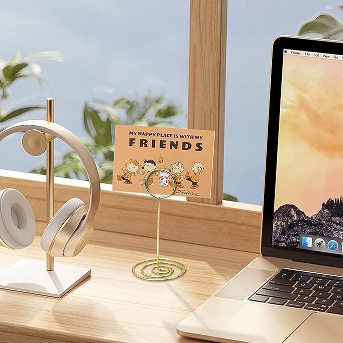 Table Number Holders 20Pcs - 3.35 Inch Place Card Holder Table Number Stands for Wedding Party Graduation Reception Restaurant Home Centerpiece Decorations Office Memo Picture Photo (Gold)