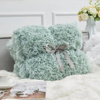 GONAAP Fuzzy Faux Fur Throw Blanket Ice Blue Super Soft Cozy Plush Fuzzy Shaggy Blanket for Couch Sofa Bed (Ice Blue, Throw(50"x60"))