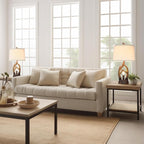 Rustic Table Lamps Farmhouse Antler Lamps Set of 2 Western Bedside Lamps for Bedroom with USB Charging Ports Nightlight,Vintage Resin Nightstand Table Lamps for Living Room (Bulbs Included)