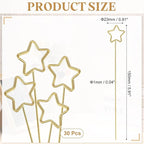 uxcell 30 Pcs Table Card Holders, 5.9 Double Star Metal Craft Wire Clips Picture Clip Table Number Holders Picks for Wedding, Photos, Memo, Restaurant, Gold