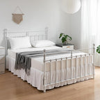 Tufted Bed Skirt King Size, Ruffled Bed Skirt with Split Corners, King Bed Skirt 18 Inch Drop, Boho King Size Bed Skirt White for Ruffled Bed Skirts, Bed Skirt King Size