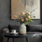 Ceramic Vase Flower Vase Double Glazed Crackle Finish Decorative Vase Modern Style for Flowers Pampas Grass Indoor Living Room Dining Table Office Home Decor