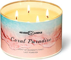 Coral Paradise Scented Candles, 18oz Soy Candles Non Toxic 4-Wick Large Candle Jars, Over 50 Hours of Burning Time, Ideal for Gifting, Events, Home Decor