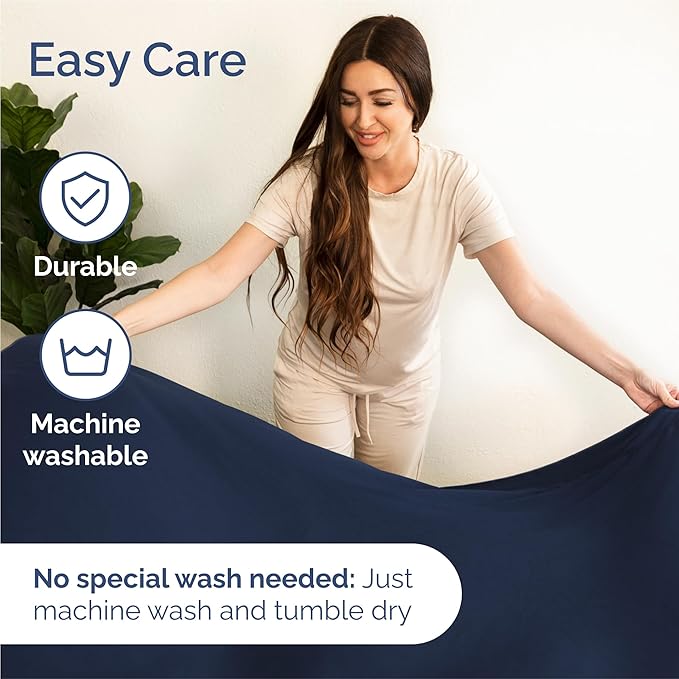 Split King Size 5 Piece Sheet Set - Comfy Breathable & Cooling Bed Sheets Set - Hotel Luxury Bedding for Women, Men, Kids, Teens, Boys & Girls - Deep Pockets, Soft, Wrinkle Free - Oeko-Tex - Navy Blue