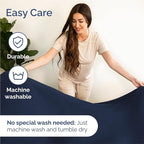 Split King Size 5 Piece Sheet Set - Comfy Breathable & Cooling Bed Sheets Set - Hotel Luxury Bedding for Women, Men, Kids, Teens, Boys & Girls - Deep Pockets, Soft, Wrinkle Free - Oeko-Tex - Navy Blue