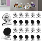 DIYMAG Hanging Photo Magnetic Clips, 20 Pack Fridge Magnets Heavy Duty Holder Party Graduation Collage Picture Display DIY Clip for Refrigerator Home Whiteboard Office Locker Classroom Silver