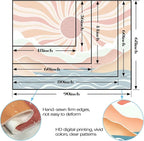 Lunerfex Boho Sun Tapestry Sunset Wall Tapestry, Mountain Tapestries for Bedroom 80s Tapestries Wall Hanging for Bedroom Living Room Decor Boho-2 70"x90"