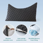 Pillow for Side and Back Sleepers Side Sleeper Pillow for Neck and Shoulder Pain Side Sleeper Bed Pillows Queen Size with Adjustable Shredded Memory Foam Filling