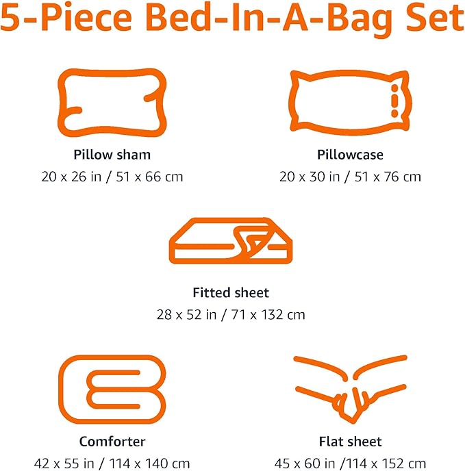 Amazon Basics 2 Piece Microfiber Kid's Bed-in-a-Bag Bedding Set, Toddler, Green, Solid