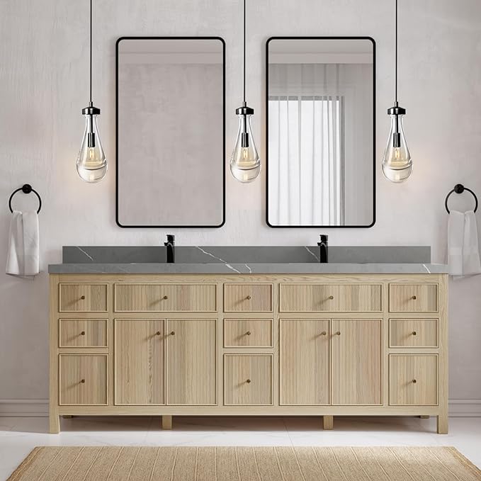 Modern Raindrop Pendant Lights, Pendant Lights for Kitchen Island, Black Brass Base Dining Room Light Fixtures, Interior Chandelier in The Living Room Hallway, Including Bulb