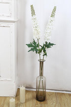 White Delphinium Artificial Flowers,6PCS Larkspur Silk Fake Flowers 29.5" Long Stem Faux Hyacinth Flowers for Tall Vase Wedding Home Garden Decor (White)