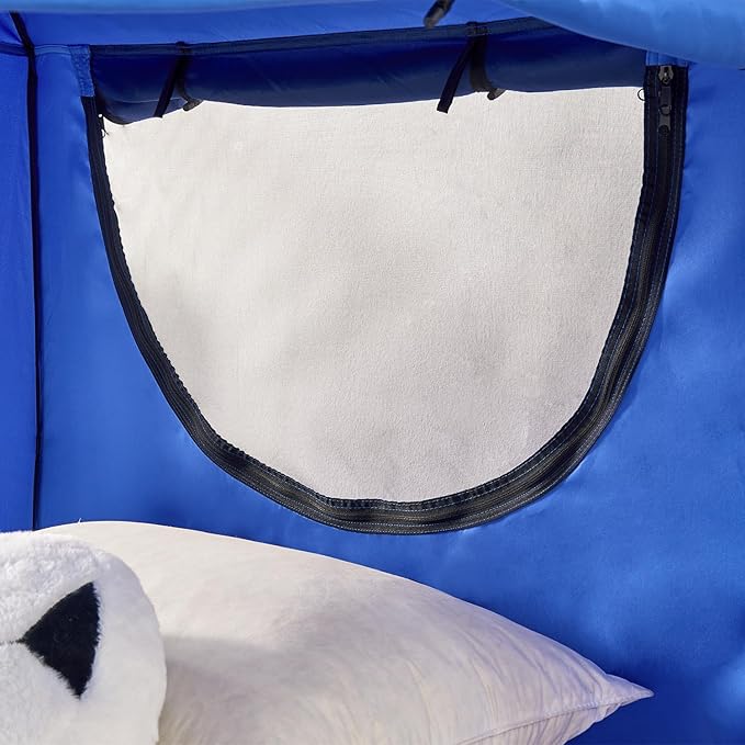 Privacy Blackout Sleep Bed Tent for Adults Kids Portable Bed Canopy Lightweight Breathable Mesh Windows Tents