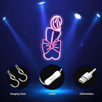 Bow Lady Neon Sign, Neon Signs for Wall Decor Neon Pink LED Signs Room Neon Light Up Signs Home Decor for Bedroom Club Party Bar Shop USB Operated