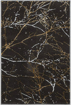 LUXE WEAVERS Modern Abstract Nature Black 2x3 Entryway Rug, Non-Shedding Hallway Carpet