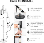 Airposta Industrial Floor Lamp with On/Off Dimmable Switch, 3-Head Rustic Tree Standing Lamp, Edison Bulb 40W Retro Tall Glass Floor Light for Living Room, Reading, Office, Bedroom, Black