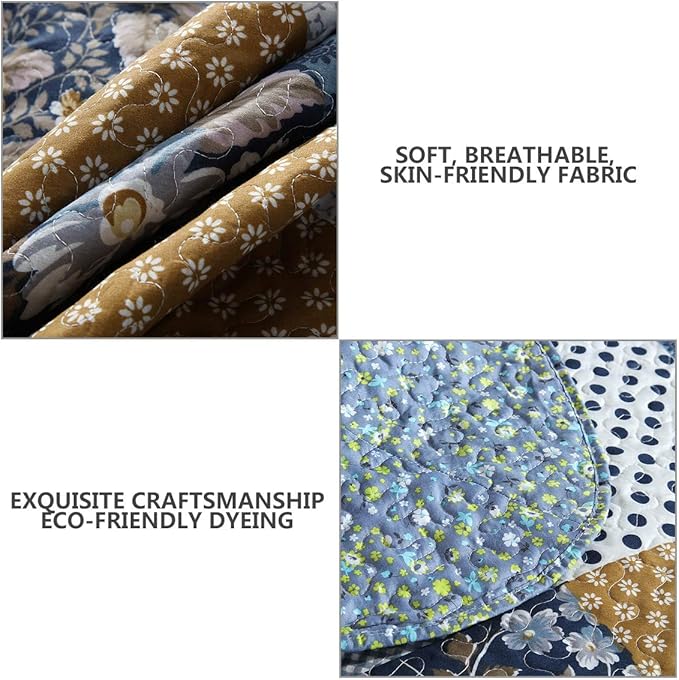 Travan 3-Piece Queen Quilt Sets with Shams Oversized Bedding Bedspread Reversible Soft Coverlet Set, Queen Size