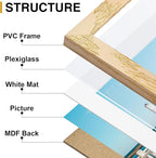 decorUhome Picture Frames Collage Wall Decor for Photo Gallery Display, Assorted Picture Frames set of 10 Including Two 8x10 / Four 5x7 / Four 4x6 for Family Wall Decor, Natural, 10 Pack